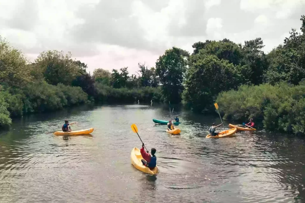 kayaking for beginners: a group of kayaker