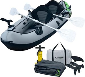 Elkton Outdoors Cormorant 2 Person Tandem Inflatable Fishing Kayak