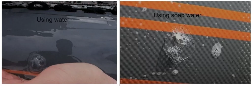 Inflatable kayak repair: Puncture identifying methods